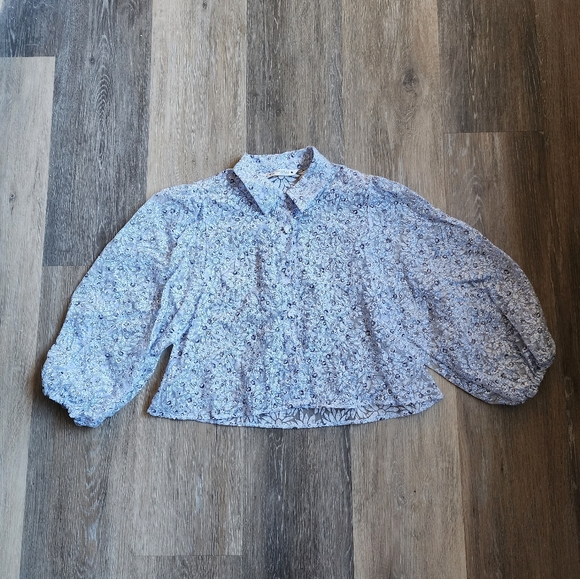 Zara Tops Zara Puffed Sleeve Crop Top Poshmark